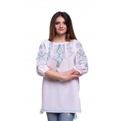 Embroidered Blouse "Lovely Heart" handmade